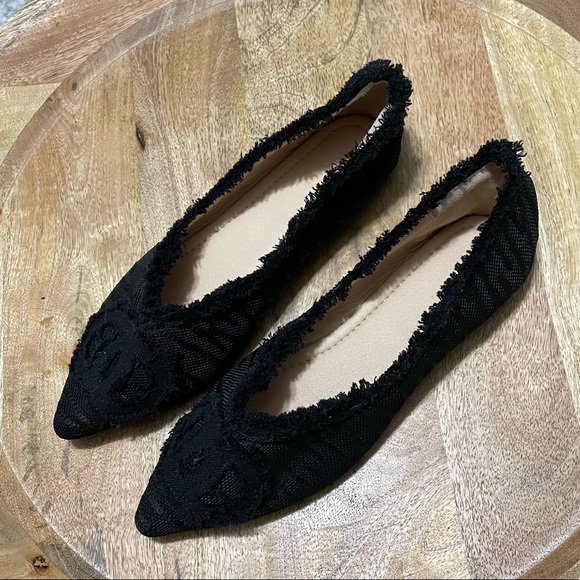 Shein Point Toe Raw Trim Flats - Picture 7 of 13